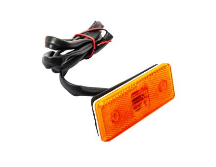 Ліхтар габаритний боковий LED жовтий з катафотом, кабель 1 м, 12–24V