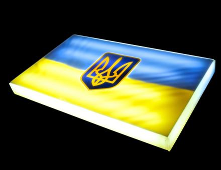 Світлодіодна LED панель Прапор України з Тризубом 12–24В для авто