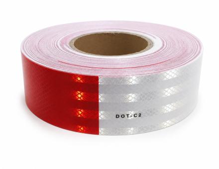 Світловідбивна контурна стрічка DOT-C2 червоно-біла 5 см × 45,7 м
